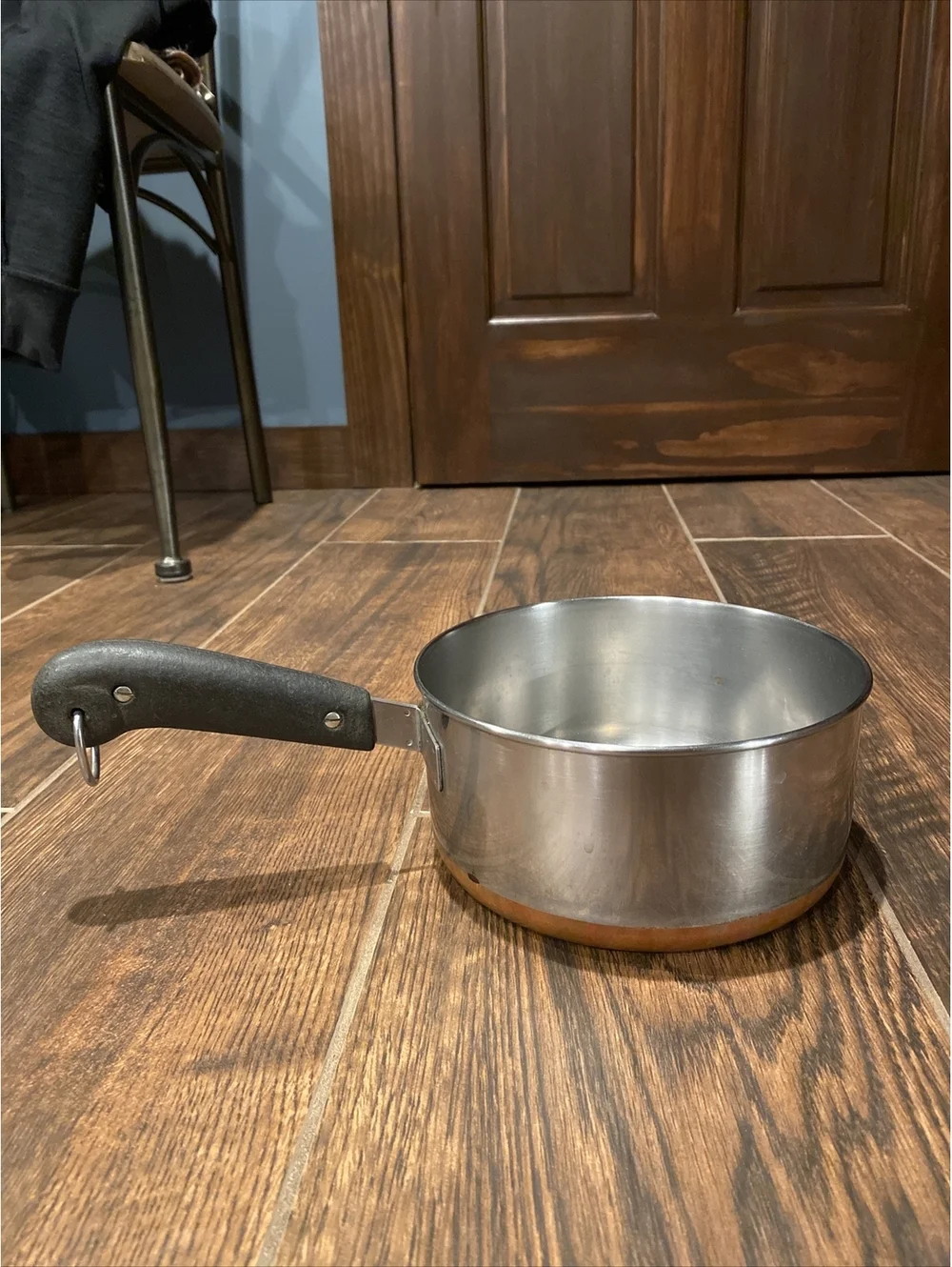 Vintage Revere Ware Stainless steel Saucepan Copper Clad Bottom No Lid